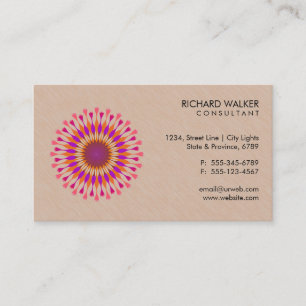 Elegant Lotus Logo Floral Wood Health Wellness Business Card