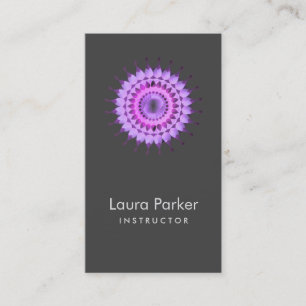 Elegant Lotus Logo Simple Floral Health Healing Business Card