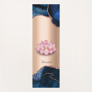 Elegant Lotus Marble Agate Yoga  Mat