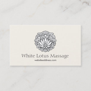 Elegant Lotus Massage Therapist Natural Health Business Card