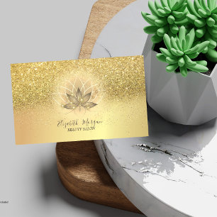 Elegant Lotus Sparkle Confetti Glitter  Business Card