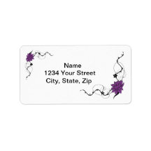 Elegant Lotus Tattoo Like Address Labels