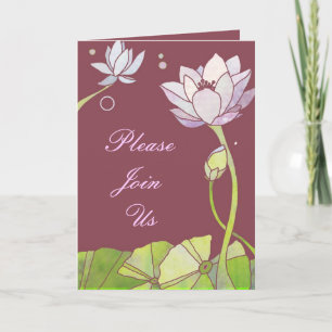 Elegant Lotus Wedding Invitation Card