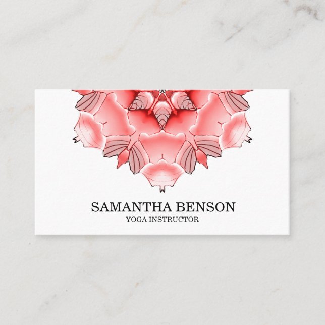 Elegant Lotus Yoga Instructor Business Card (Front)