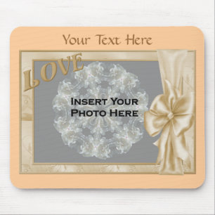 Elegant Love And Bow Design Photo Mouse Mat