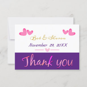 Elegant Love and Thank You Greetings Wedding Cards