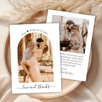 Elegant Love and Thanks Script Photo Arch Wedding