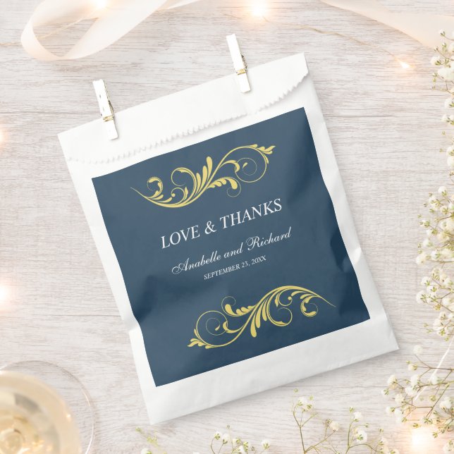 Elegant Love and Thanks Wedding Favour Bags (Clipped)