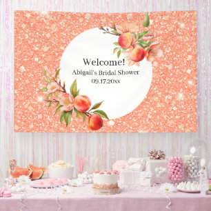 Elegant Love As Sweet As A Peach Bridal Shower Banner