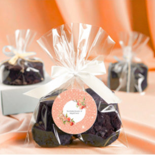 Elegant Love as Sweet as a Peach Bridal Shower  Classic Round Sticker