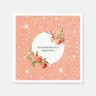 Elegant Love as Sweet as a Peach Bridal Shower  Napkin