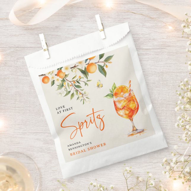 Elegant Love at First Spritz' Bridal Shower  Favour Bags (Clipped)