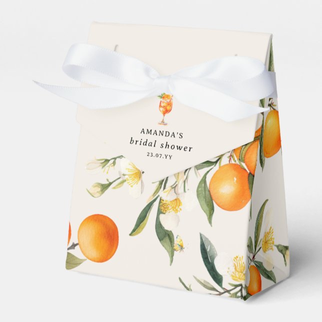 Elegant Love at First Spritz' Bridal Shower  Favour Box (Front Side)