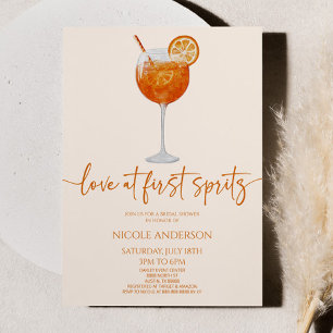 Elegant Love At First Spritz Bridal Shower Invitation