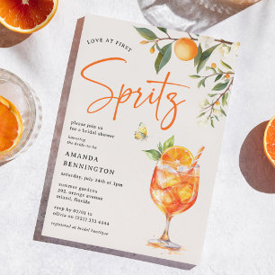 Elegant Love at First Spritz' Bridal Shower  Invitation