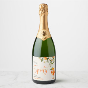 Elegant Love at First Spritz' Bridal Shower Sparkling Wine Label