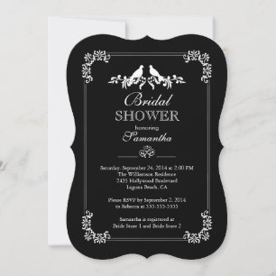 Elegant Love Birds Bridal Shower Invitation