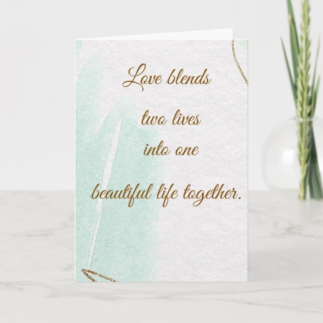 Elegant Love Blends Wedding Greeting Card (Front)