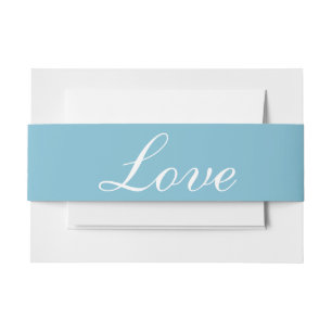 Elegant Love Blue Nautical Beach Wedding Invitation Belly Band