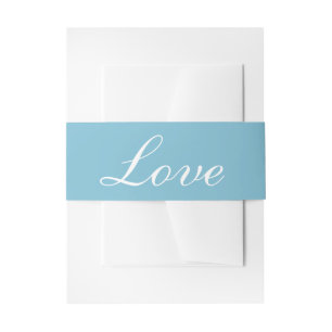 Elegant Love Blue Nautical Beach Wedding Invitation Belly Band