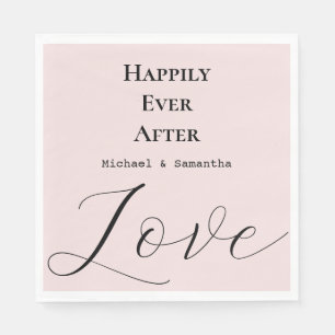 Elegant Love Blush Pink Wedding Napkin