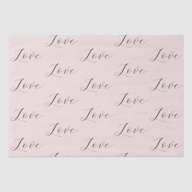 Elegant Love Blush Pink Wedding Tissue Paper (Front)