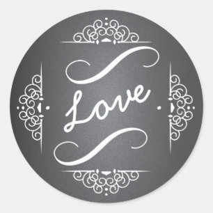 Elegant Love Chalkboard Envelope Seal Sticker