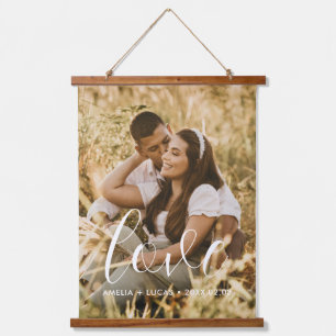Elegant Love Couple Wedding Photo Wall Tapestry
