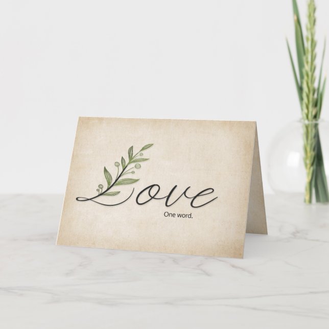 elegant love design with leaves card (Front)