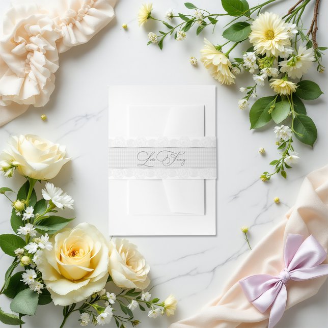 Elegant Love Fancy Lace Bridal Shower Invitation Invitation Belly Band (Elegant Love Fancy Lace Bridal Shower Invitation Invitation Belly Band)