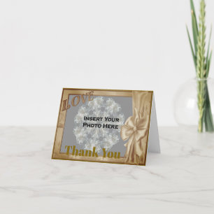 Elegant Love Frame Wedding Photo Personalised Thank You Card