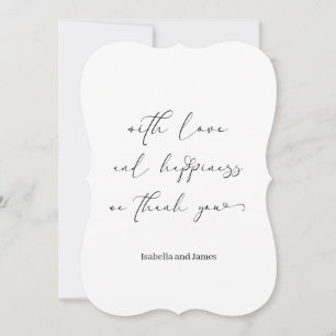Elegant Love & Happiness Romantic Wedding Thank You Card