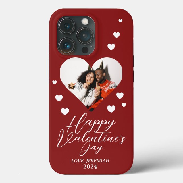 Elegant Love Happy Valentine's Day Family Photo Case-Mate iPhone Case (Back)