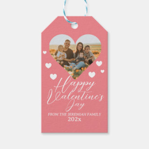 Elegant Love Happy Valentine's Day Family Photo Gift Tags