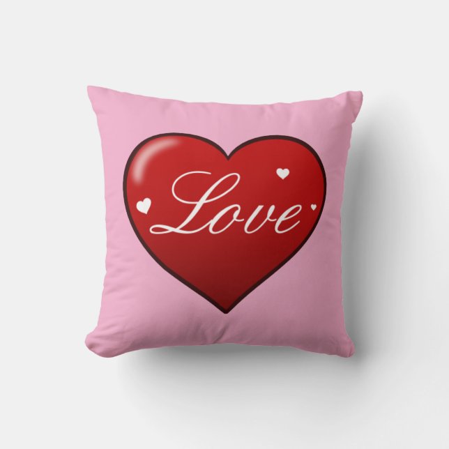 Elegant “Love” Heart Cushion (Front)