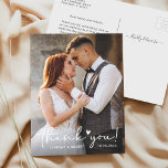 Elegant Love Heart Script Wedding Photo Thank You Postcard<br><div class="desc">Modern Elegant Love Heart Script Wedding Photo Thank You Postcard. For further customisation,  please click the "customise further" link and use our design tool to modify this template.</div>