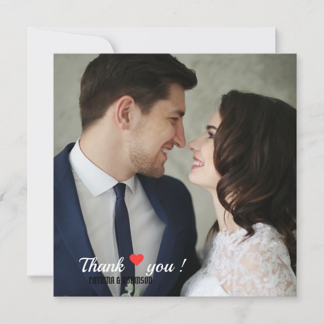 Elegant Love Heart Wedding Photo Invitation (Front)