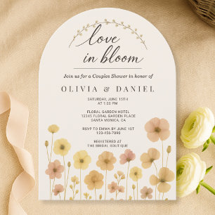 Elegant Love In Bloom Boho Couples Shower  Invitation