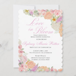 Elegant Love in Bloom Bridal Shower Invitation
