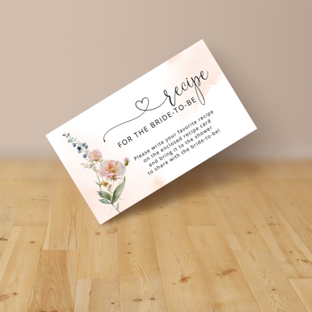 Elegant Love in bloom Wildflower Bridal Shower Enclosure Card (Creator Uploaded)