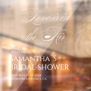 Elegant Love is in the Air Bridal Shower Window Cling