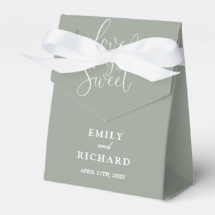 Elegant Love Is Sweet Sage Green Wedding Favour Box