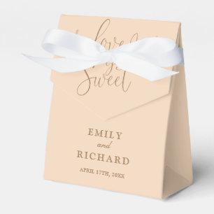 Elegant Love Is Sweet Soft Peach Wedding Favour Box