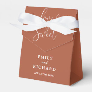 Elegant Love Is Sweet Terracotta Wedding Favour Box