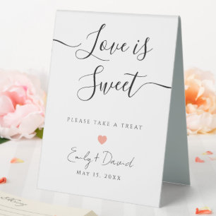 Elegant Love is Sweet Wedding Favor Table Sign