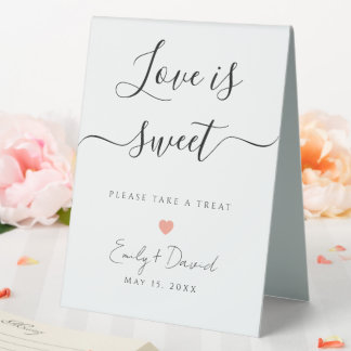 Elegant Love is Sweet Wedding Favour Table Sign