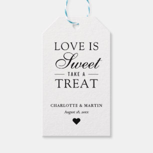 Elegant Love Is Sweet Wedding Favour Tag