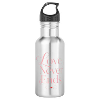 Elegant Love Never Ends Rose Gold Typography 532 Ml Water Bottle