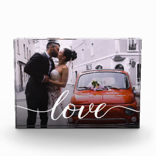 Elegant "Love" Personalised Wedding Photo Block
