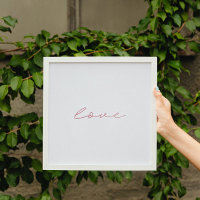 elegant love pink rose faux foil minimalist art